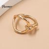 Electroplated Scarf Clip Irregular Ring, Elegant Knotted Heart Silk Buckle Clip, Versatile Shawl Smooth Ring Wrap Fastener for Coat Collar Belt,