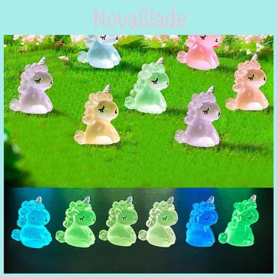Urocza Kreskówkowa Figurka Jednorożca Żywica DIY Miniaturowa Lampka Nocna Dekoracja Słodka