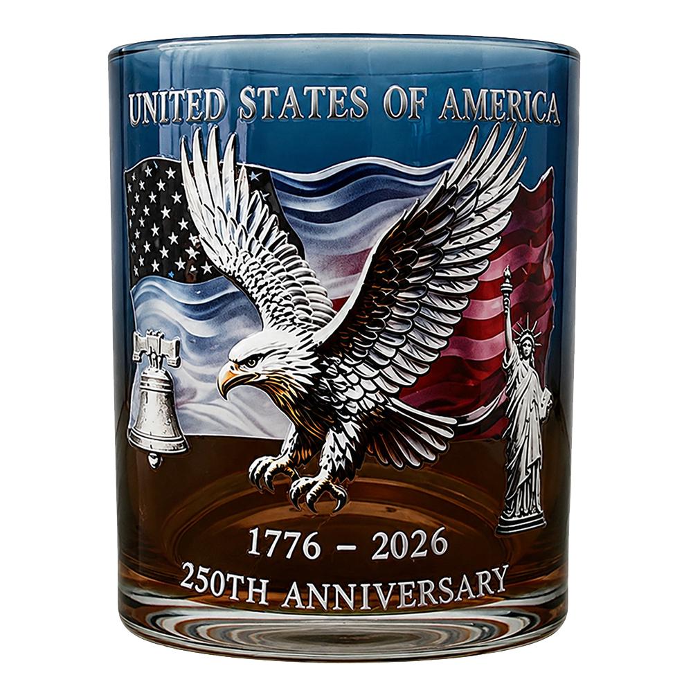 250Th Anniversary Whiskey Glass Usa Patriotic Drinking Cup American History Memorial Gift For 4Th Of July Independence Day