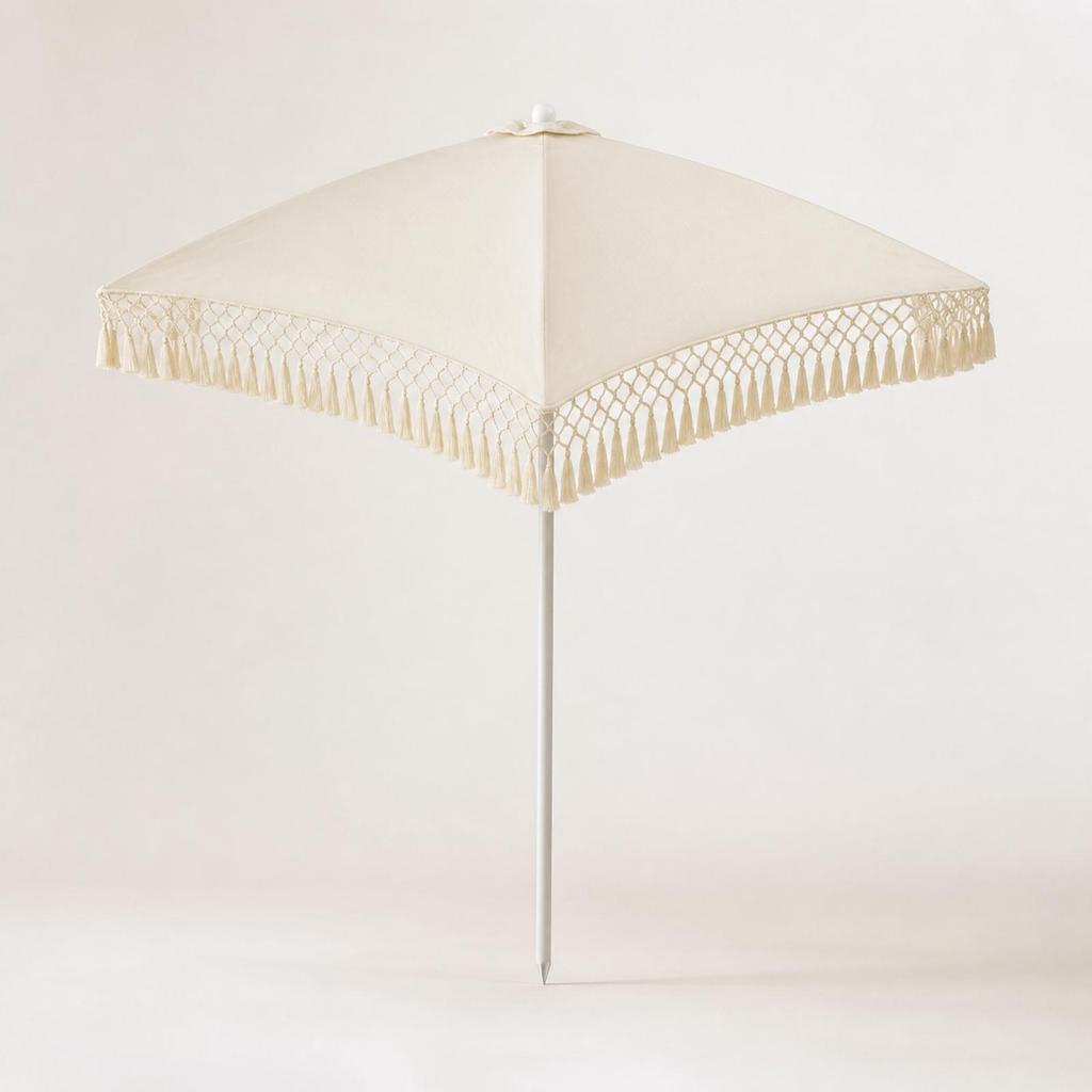 Square Outdoor Sun Umbrella UPF50+ with Water-Fill Base Blocking
