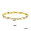 Elegant Zircon Tennis Bracelet Women Minimalist Geometric Design Electroplated Copper 17cm 19cm Lengths INS Style Luxury
