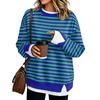 Damen Locker geschnittenes Langarm-Sweatshirt mit Streifen und Look