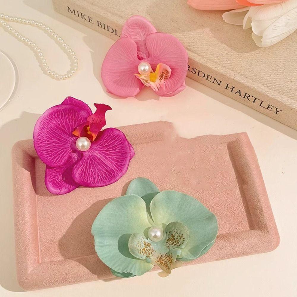 

Butterfly Orchid Orchid Flower Hairpin Korean Style Duckbill Clip Seaside Vacation Headwear Daily Style6