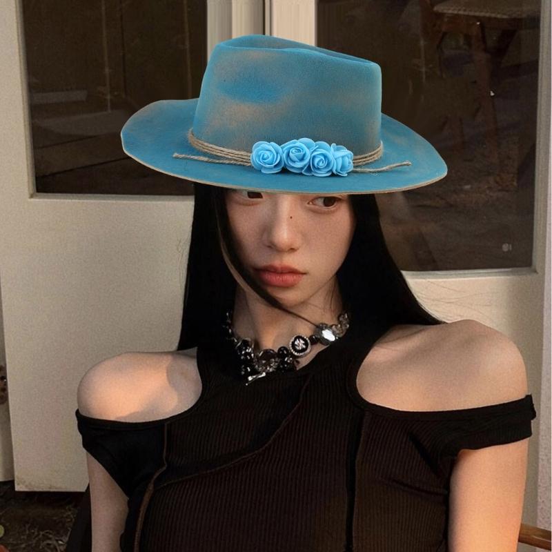 Wool Homburg Panama Hat Exotic Hat for Women Men Photo Props Western for Men Women Unisex Wear Headwear