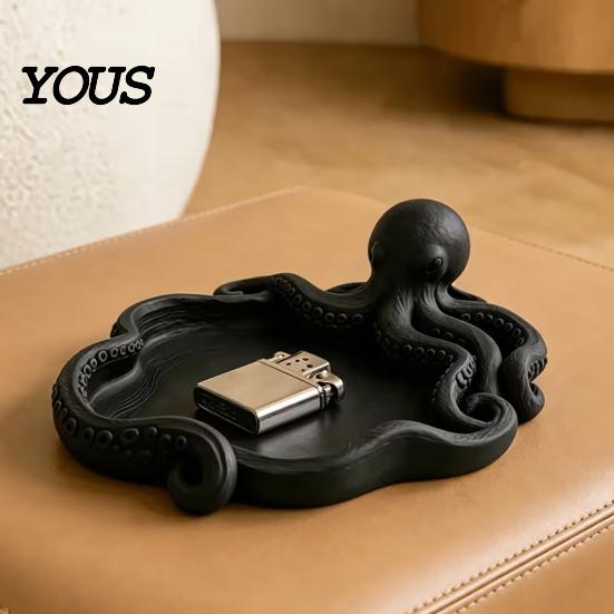 Necklace Storage Dish 3D Printed Octopus Jewelry Tray, Ocean Animal Earrings Ring Multifunctional Home Organizer Decorative Keys Trinkets Holder
