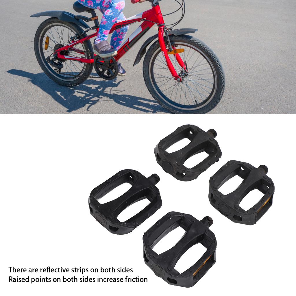 Pedal de bicicleta infantil antiderrapante com faixa refletora, rosca americana de 12 mm.