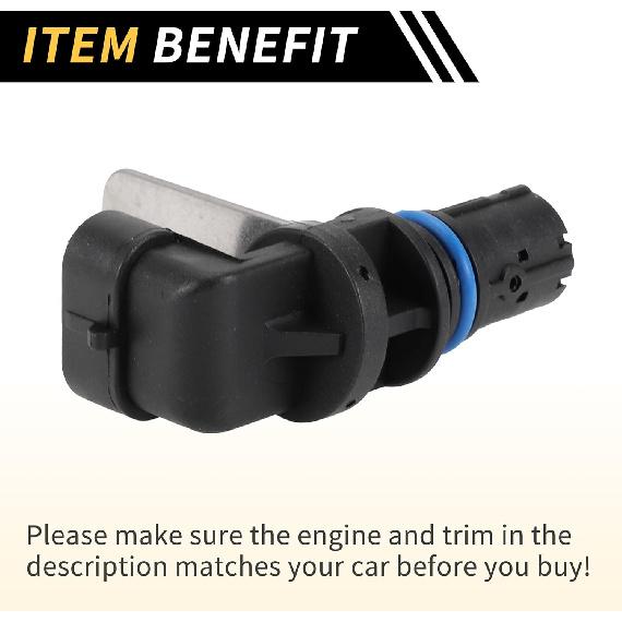 1 Pc Crankshaft Position Sensor for Chevrolet Silverado 2500 1999-2004 for GMC Sierra 3500 01-06 Crank CKP Sensor Sturdy Metal Plastic Engine Black
