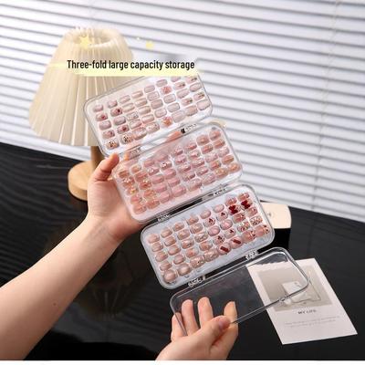 Nail Art Dustproof Transparent Organizer Storage Box and Display Book