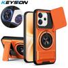 KEYSION Magnetic Phone Case for VIVO V70 5G Slide Camera Protection Upright Kickstand Ring Shockproof Back Cover for OPPO V70