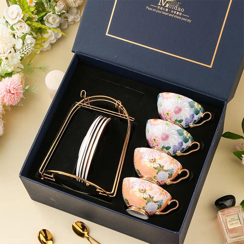 MeidQO Elegant Bone China Coffee & Tea Set