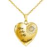 Openable Heart-shaped Sun Sunflower Pattern Photo Box Pendant Necklace