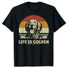 Golden Retriever Dog Life Is Golden Graphic Tshirts Men Women Fashion Casual Tshirt 100 Cotton Loose Oversized T Shirt Summer