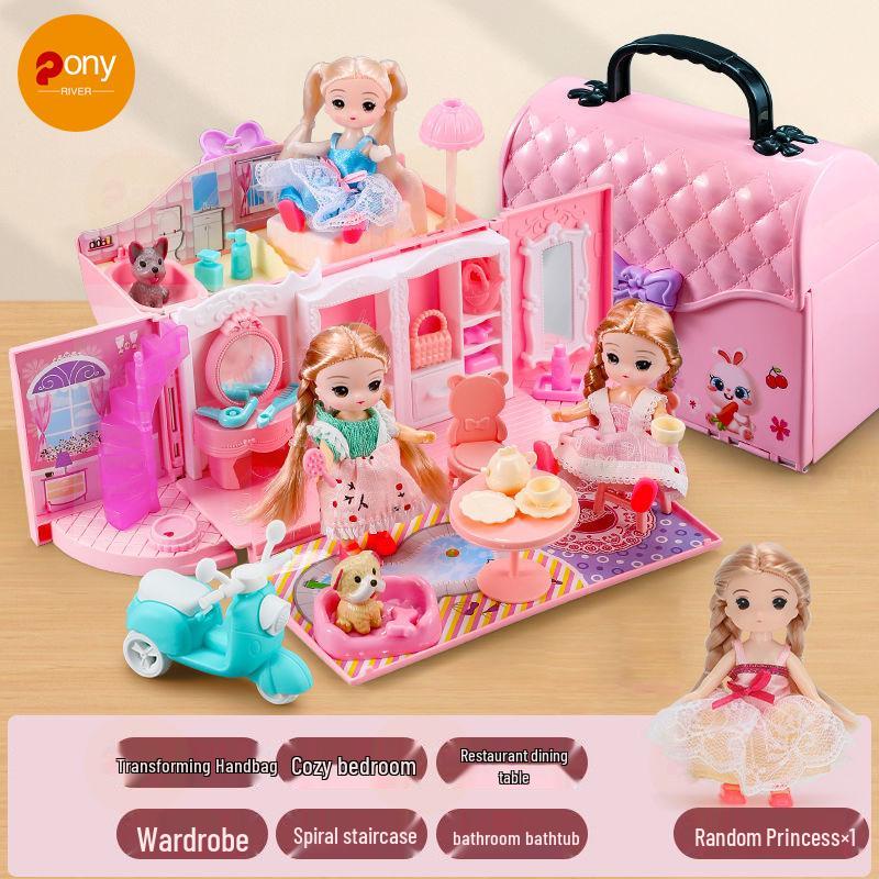 Children's Castle Role-Playing Set: Princess Doll, Hut, and Fruit Cutting Toy for Ages 3-6