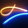 2Pcs LED White Car DRL Running Lamp Strip Light Yellow Flowing Turn Signal Light