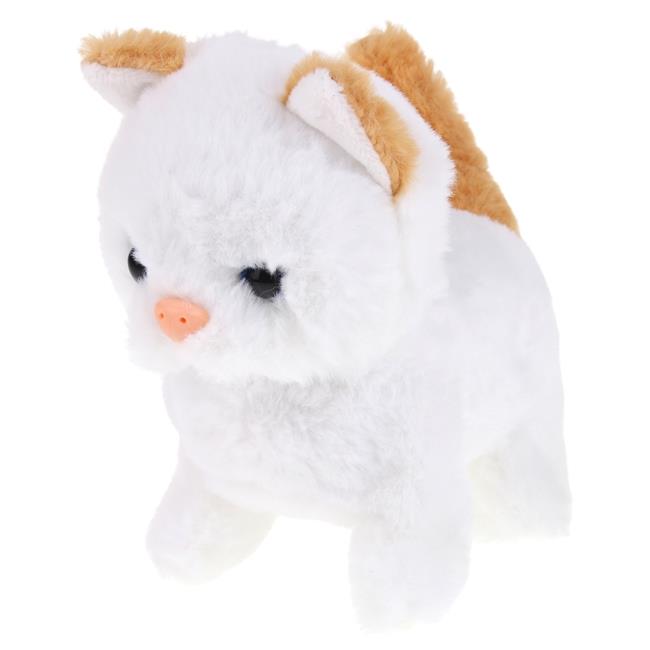 Cat Kitten Interactive Toy Walking Moving Tail White and Red Mascot