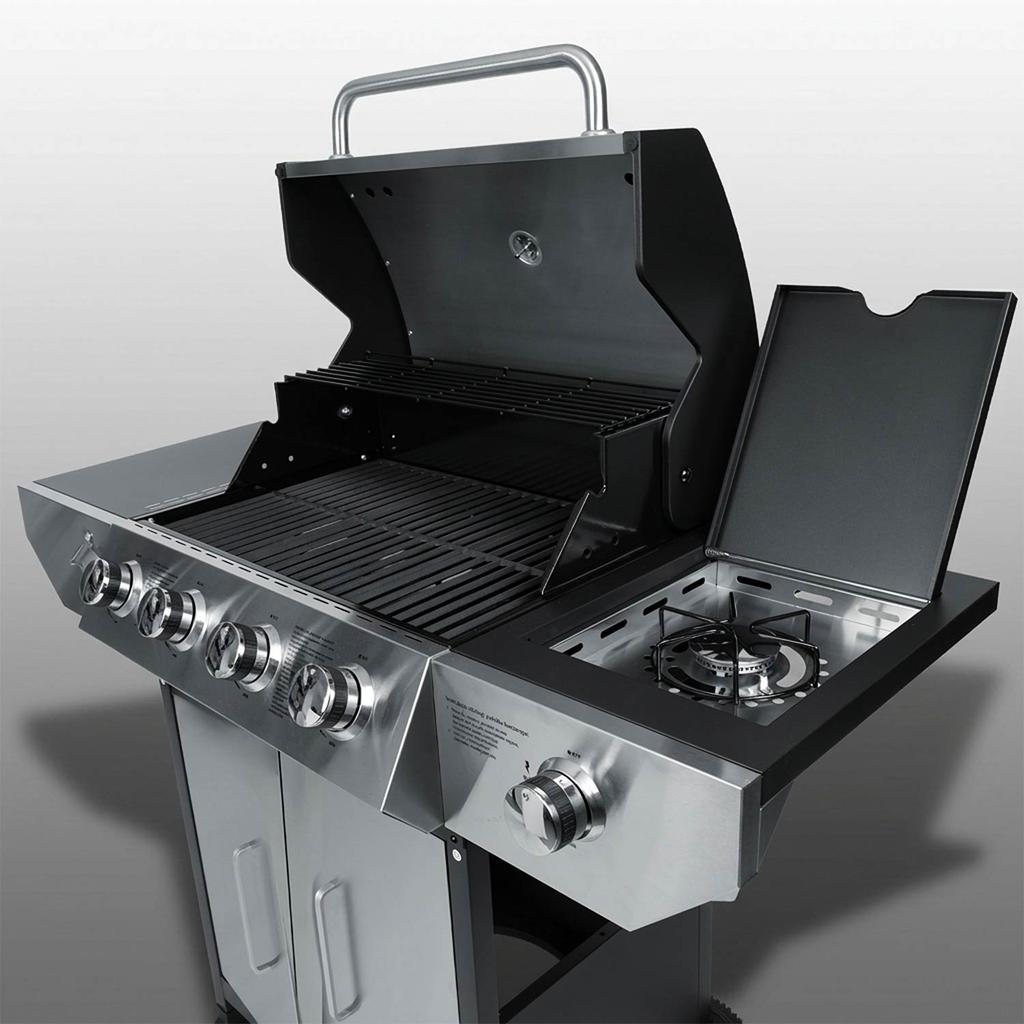 Cast Iron Garden Gas Grill with Lid 4+1 Burners Berdsen Bd-896