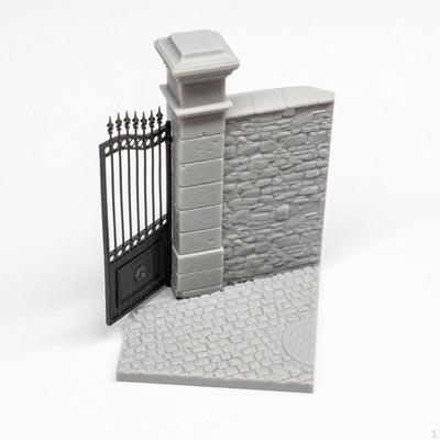 1:35 Base with Gate & Wall Model Simulation Collectible Compact Scene Building Diorama