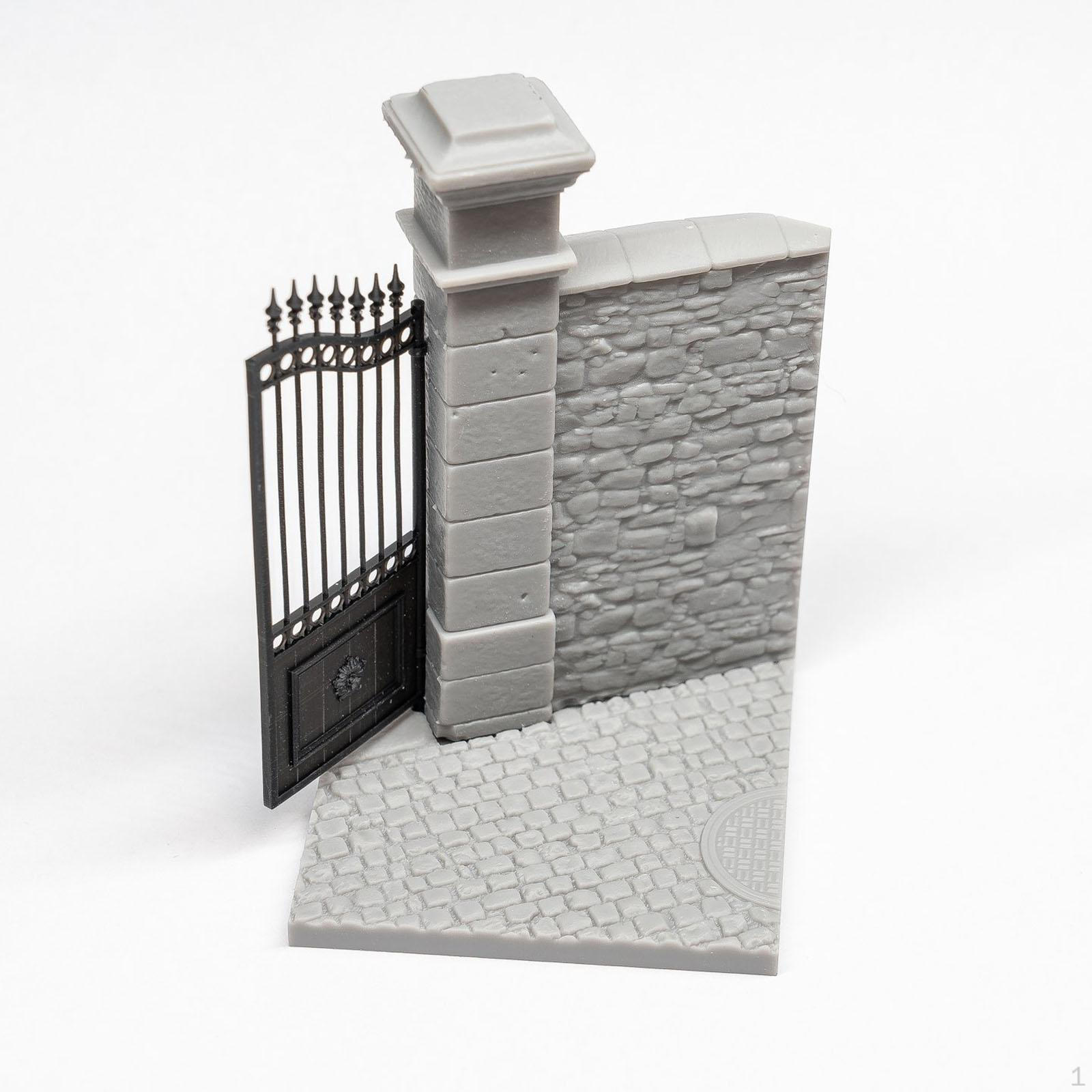 1:35 База с Воротами и Стеной Модель Симуляция Коллекционная Компактная Сцена Строительство Диорама