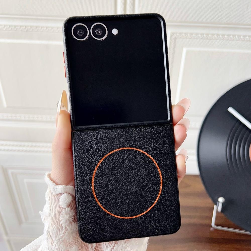 Luxury Leather Magnetic Phone Case For Samsung Galaxy Z Flip 7 Flip6 Flip5 Cover for Magsafe Wireless Charge Protective Cases