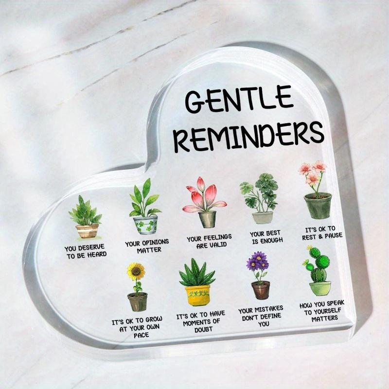 Gentle Reminders Heart - Positive Affirmations Decor for Therapy & Counseling Offices