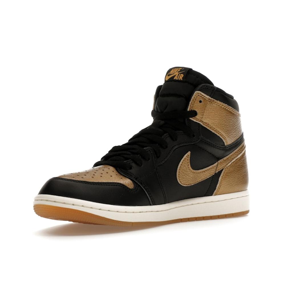 Air Jordan 1 Retro High OG Black Gold Unisex Sneakers Metallic-Gold Sail DZ5485-071