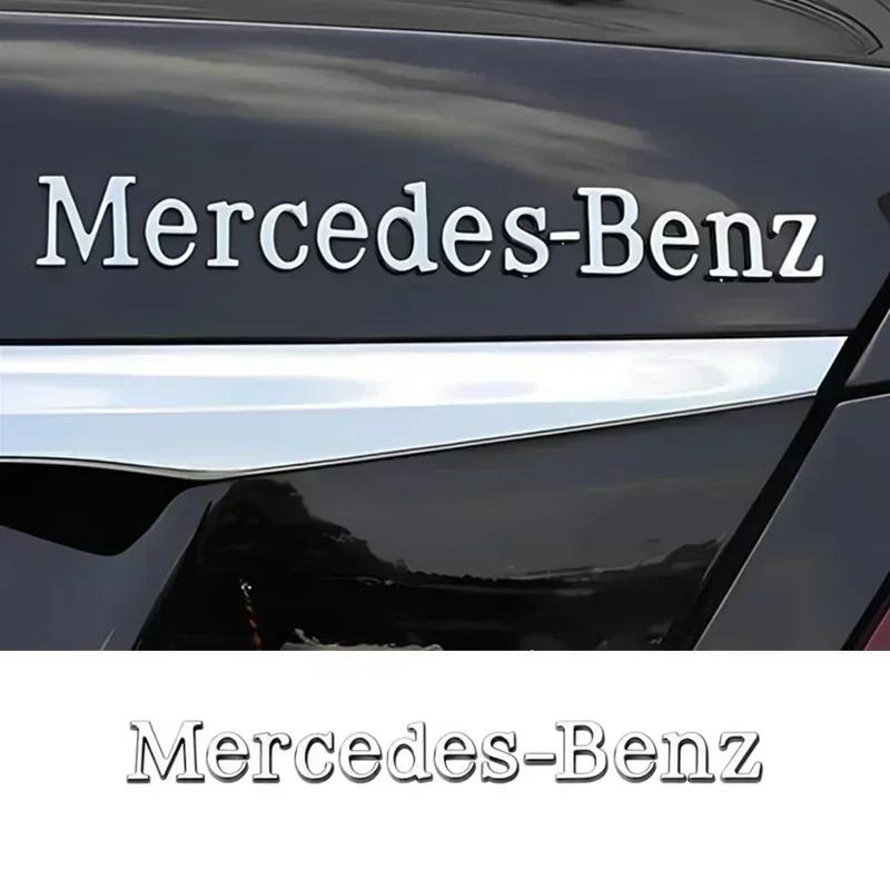 XEKV4 3D ABS Mercedes Benz Logo Car Body Side Badge Body Rear Trunk Sticker For Mercedes Benz B/C/E/S Class A Class C200L GLC GLK CLA