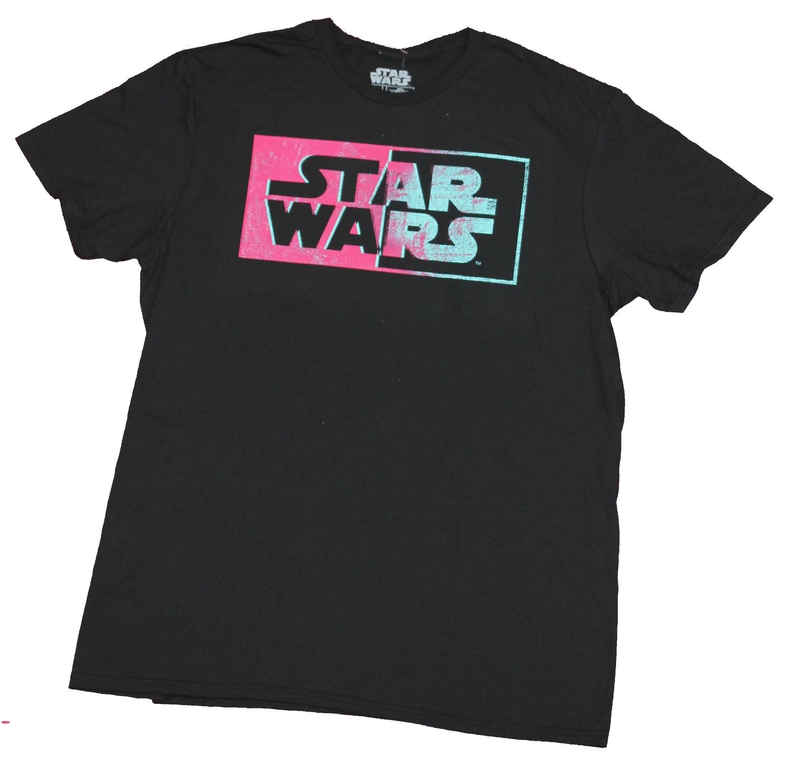 Star Wars Adult New T-Shirt -Purple and Blue Static Logo M