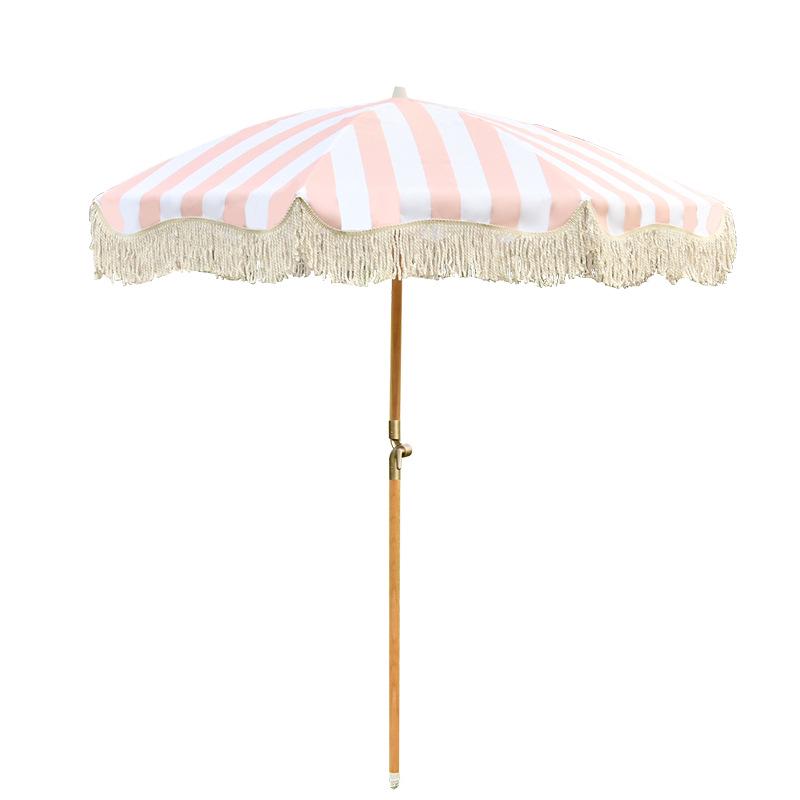 Outdoor Tassel Patio Umbrella: Beach, Scenic, Leisure, Hotel & Villa Sunshade