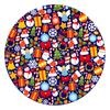 Christmas Tree Skirt Vibrant Color Easy Installation Snowflake Elk Print Round Large Christmas Tree Mat Decor