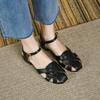 Women's low-heeled sandals summer new simple temperament solid color versatile large-size bag head sandals