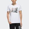 Adidas Neo Layered Contrast Pattern Casual Sport Straight T-Shirt Men Tops White DW8209