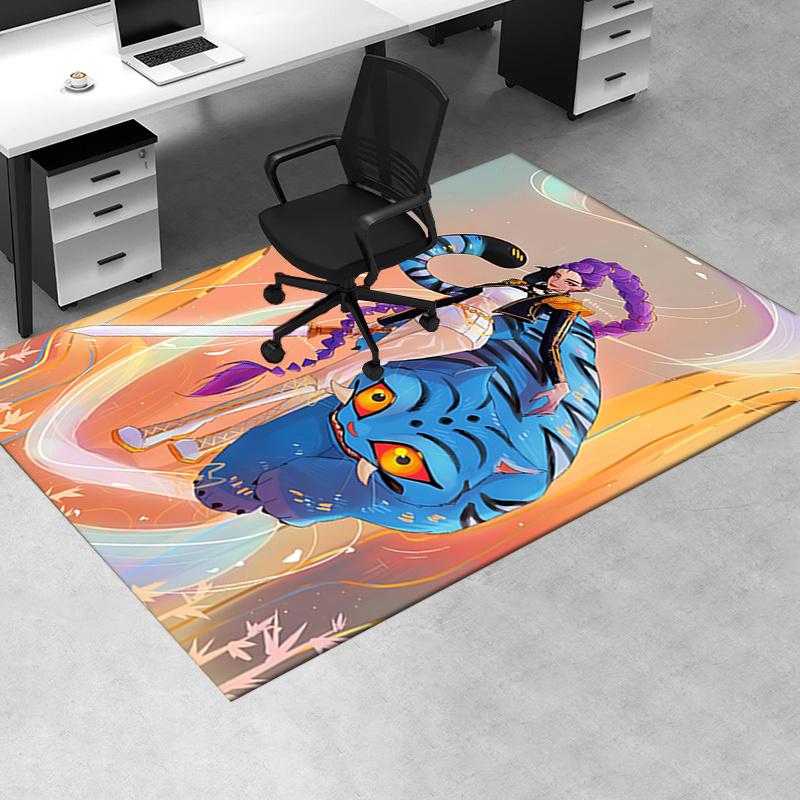 K-pop Ethereal Fantasy Office Chair Mat: Magical Tiger Design for Home Decor, Office Carpet Gift Suitable for Bedroom, Living Room
