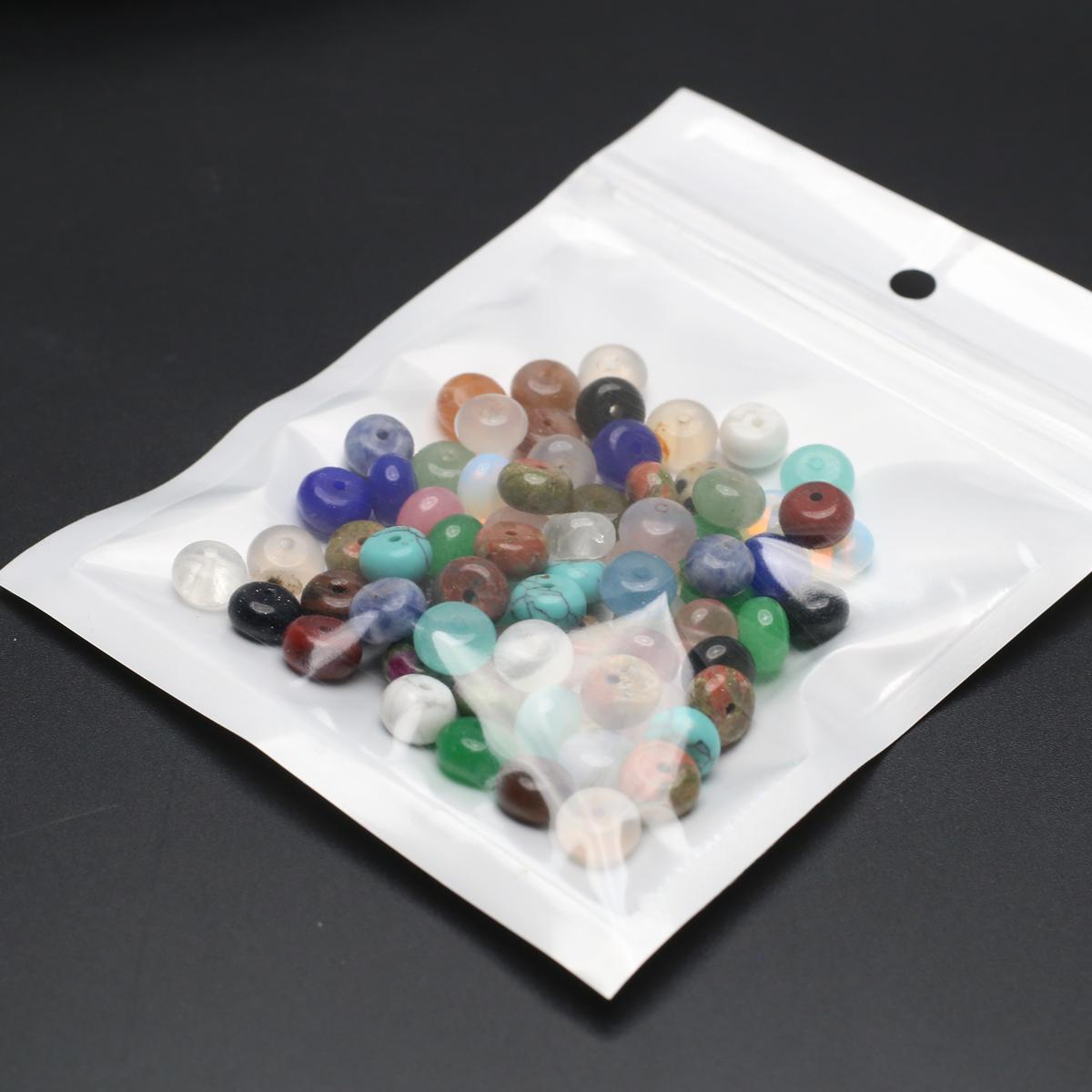 

100 шт./упак. Бохо счеты в форме перфорированного натурального камня, кристалла агата, россыпью, для самостоятельного изготовления ювелирных изделий, ожерелий, браслетов, аксессуаров для ножных браслетов 5×8 мм 100Pcs/Pack-5×8mm разноцветный