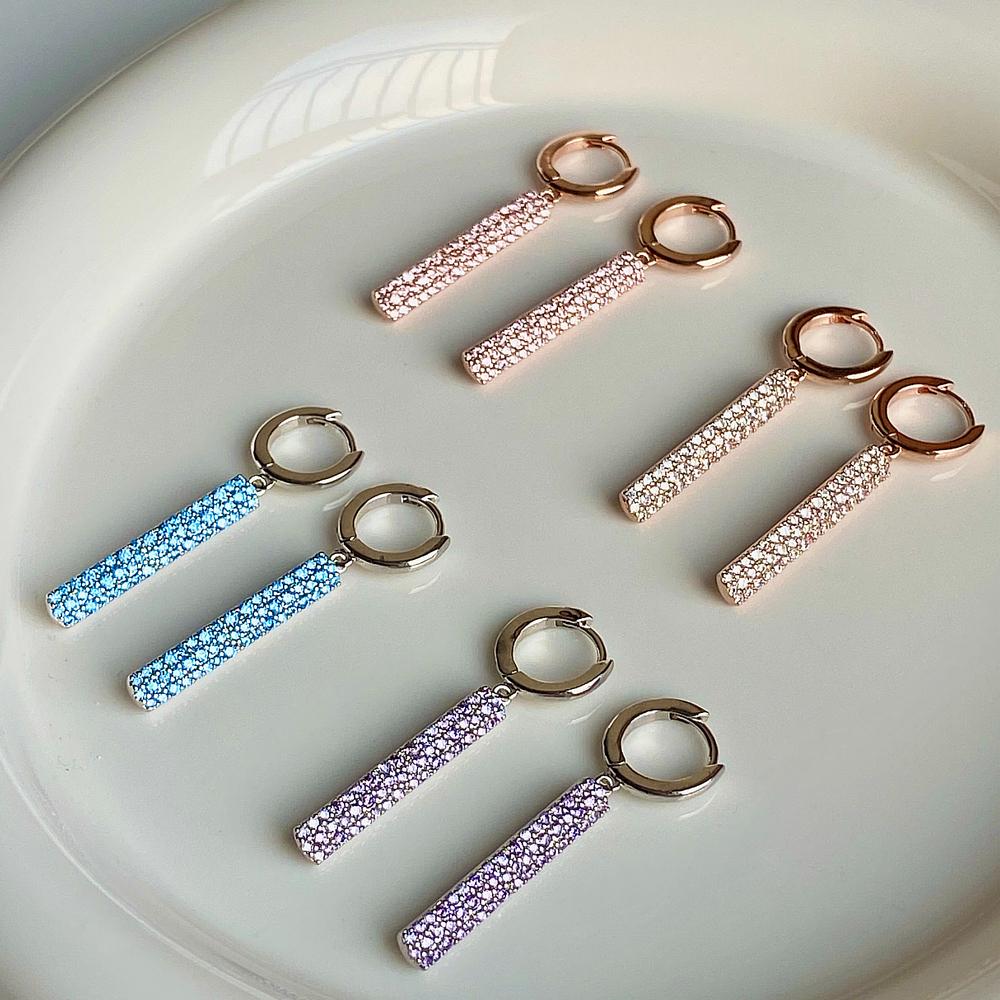 Monograph Piper Earrings Mger0343 14K Gold Plated (Rose Gold + White Cubic Zirconia)