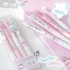 RosyPosy Soft Set, Rabbit Agent Joint Rabbit Pen, Cute Press Quick-drying 0.5 Black Pen Neutral Pen Set