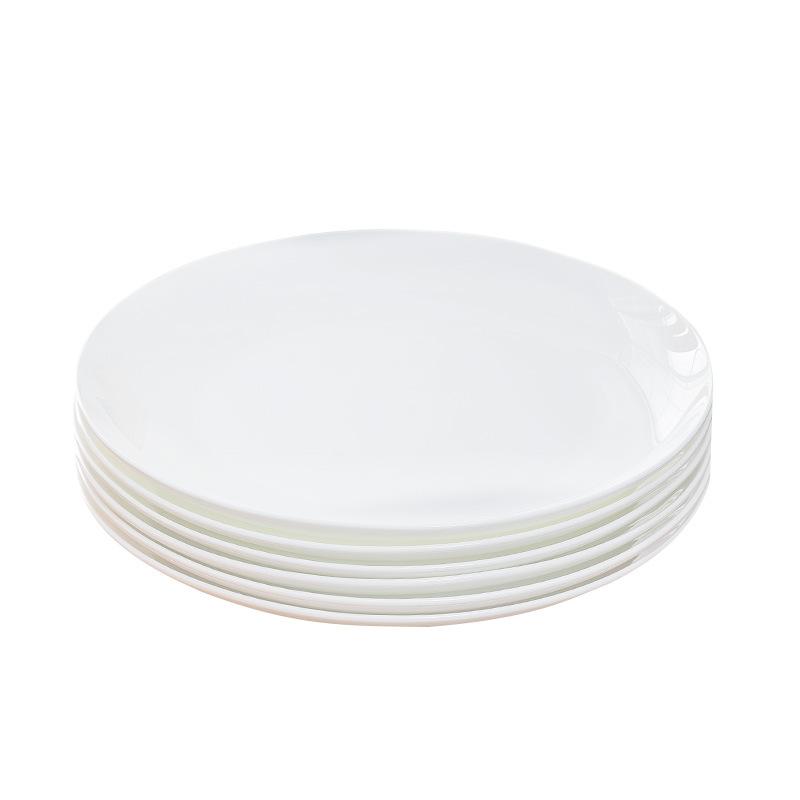 Bone Plate Ceramic White Porcelain Plate Bone China Hotel Restaurant Light Plate Home Western Food Plate Pure White Plate