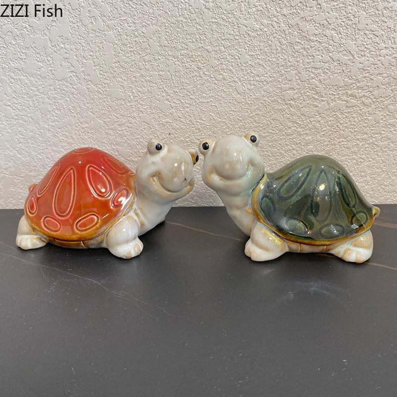 Cute Cartoon Little Turtle Statue Decorativ Tray Desk Decoration Ornaments Creative Turtle Sculpture Room Aesthetic Decor