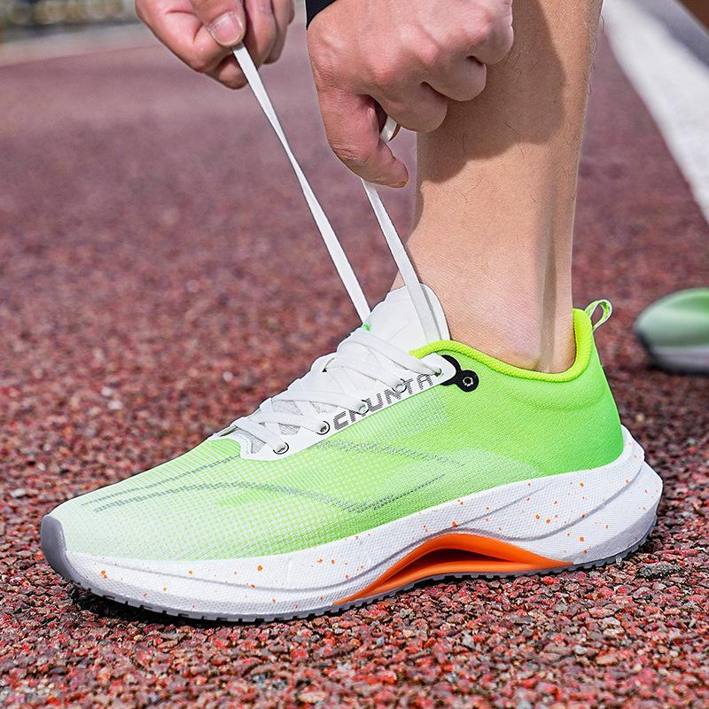 Popcorn carbon board running shoes friction sound breathable mesh ultra-light shock-absorbing sports shoes couple shoes