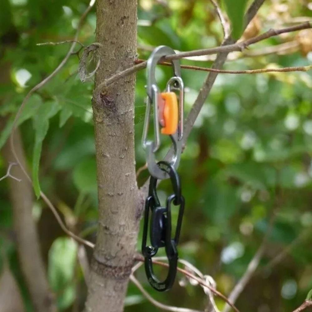 Outdoor Camping S Type Carabiner with Lock Mini Keychain Hook Anti-Theft Backpack Buckle Key-Lock Tool