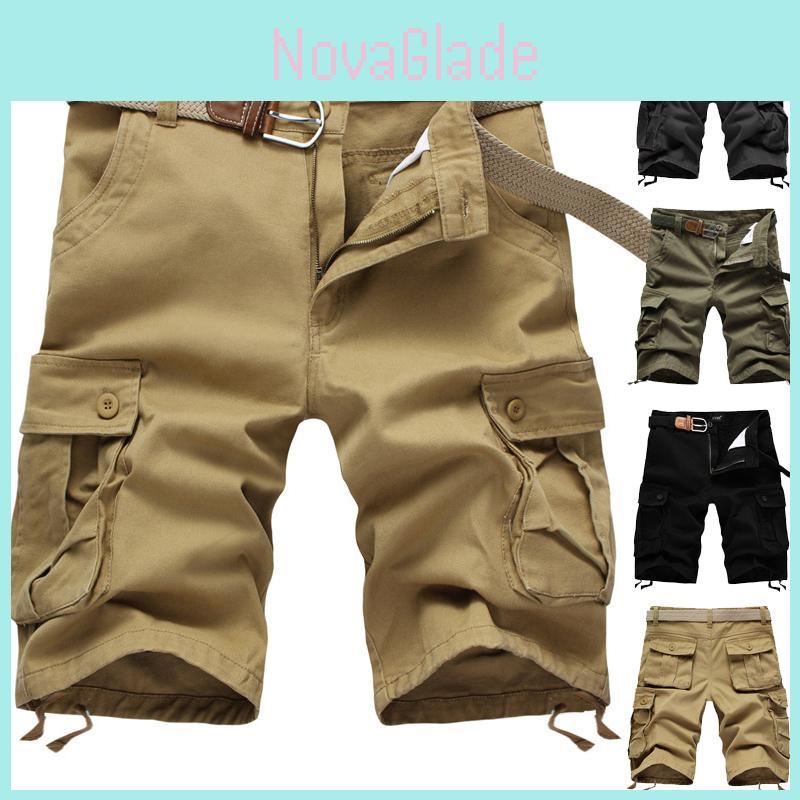 Durable Men's Combat Military Camo Cargo Shorts With Multiple Pockets For Summer