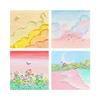 High-Value Ins-Style Oil Painting Sticky Notes, Attachable Message Cards for University/High School, Cute Sticky Notes