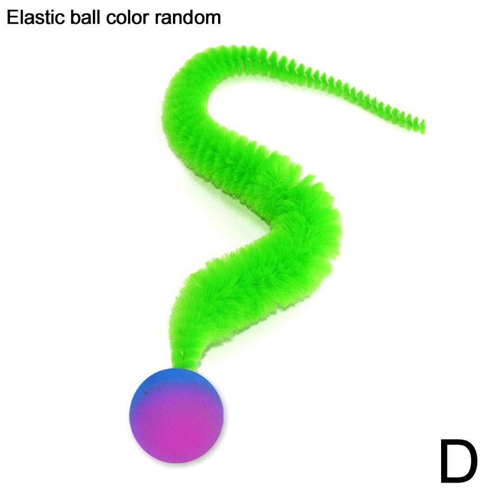 Katzen Teaser Buntes Spielzeug Hüpfball Flauschiger Schwanz Simulation Kätzchen Biss Teaser Werkzeug Interaktives Katze Elastisches Spielzeug Zubehör