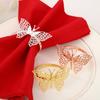 1/6pcs Gold/Rose Gold/Silver Hollow Butterfly Napkin Ring Napkin Ring Holder  Restaurant