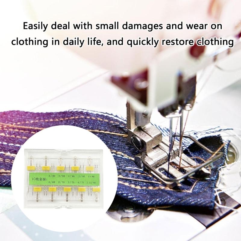Set Of 10 Multifunctional Twin Needle Set Sewing Machine Needle Stretch Twin Needle For Professional And Beginner