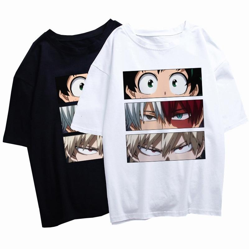 

My Hero Academia Футболки Женщины Мужчины Японская уличная одежда Оверсайз Идзуку Сёто Кацуки Печать Харадзюку Летние топы
