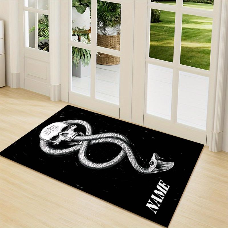 Custom Name Witchcraft Magic Hogwarts Crest Carpet Rug Customizable Soft Washable Anti-Slip Home Living Room Sofa Mats Personalized Rug. 090983
