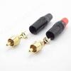 RCA Male Plug Connector Gold Plating Adapter Pigtail Speaker for 6MM Audio Cable Black Red Color