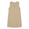 Women Sleeveless Dress Cut V Neck Tank Dress Pleated  Dresses