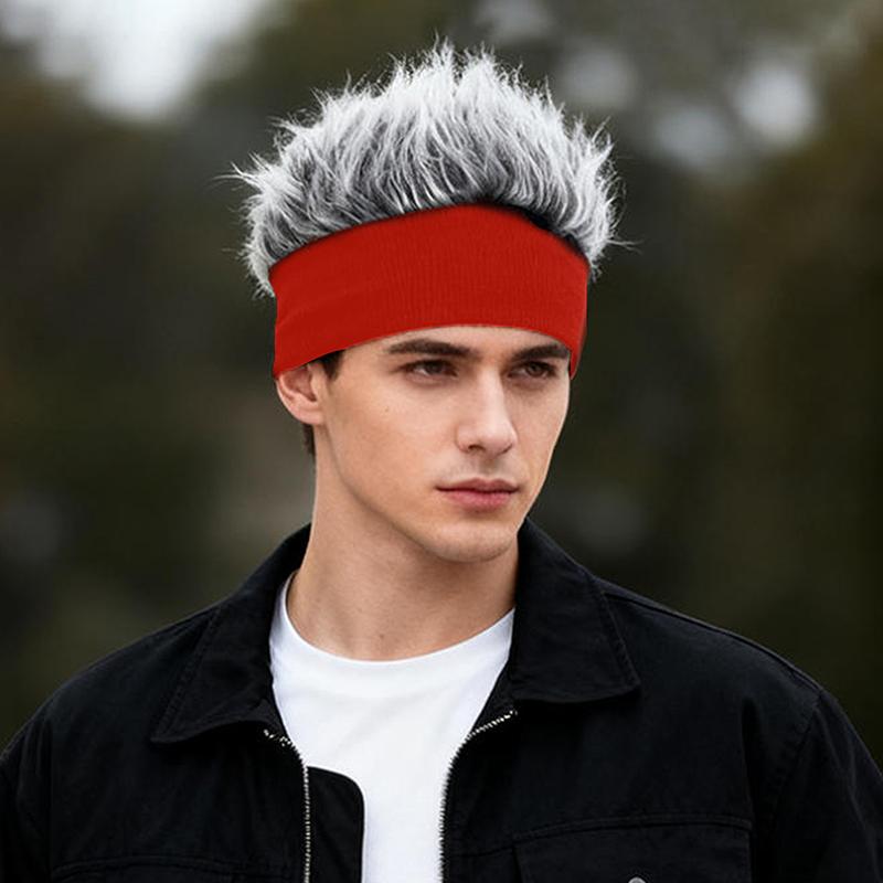 Fashion Wig Hat Funny Short Hair Caps For Women Men Novelty Street Hip Hop Beanie Hat Spiked Fake Hair Funny Retro Caps