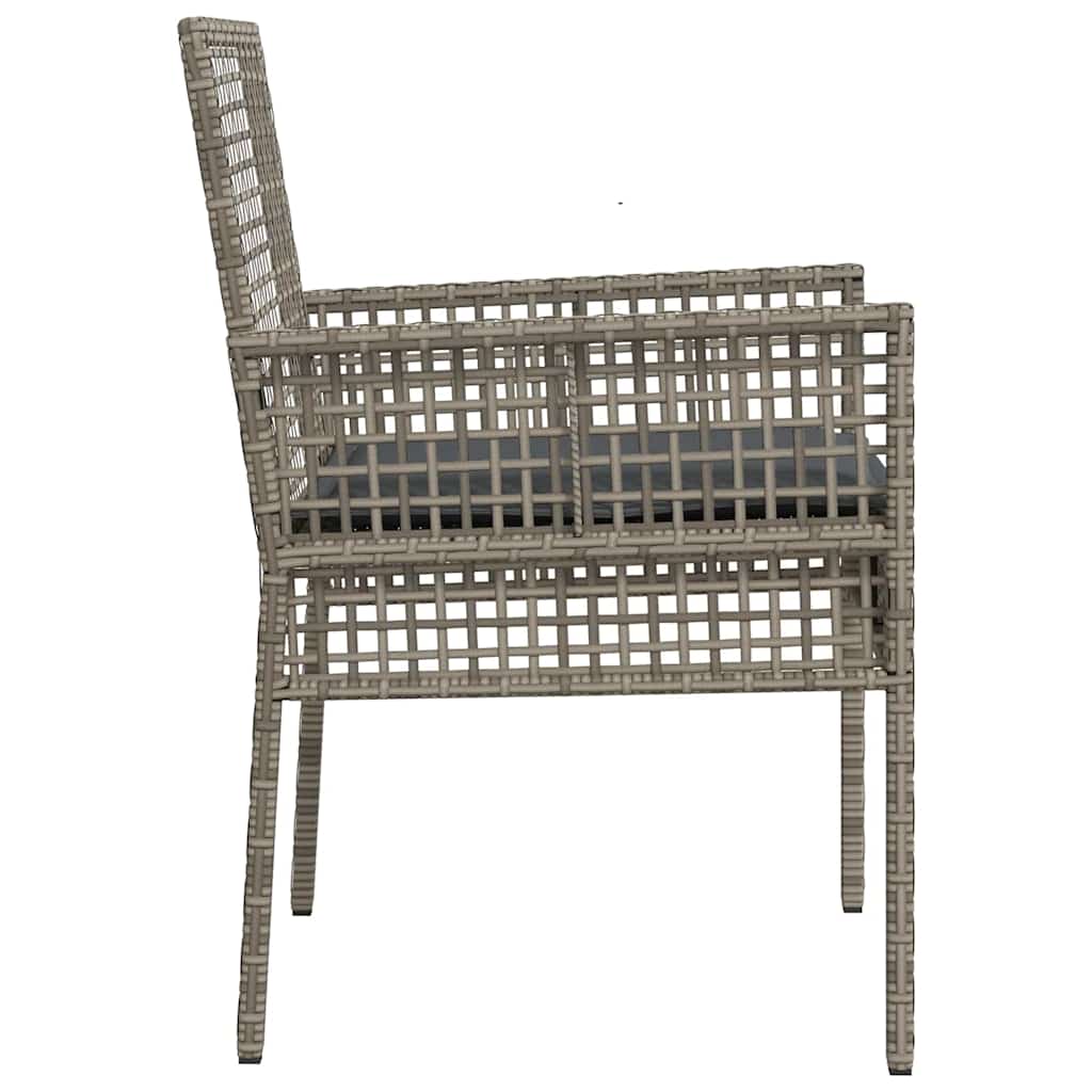 Garden Chair with Cushion 2 Pcs Gray 55 X 53 X 85 Cm Poly Rattan